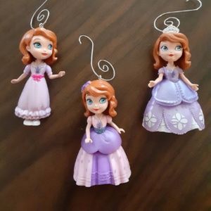 Set of 3 Sofia the First 3"christmas ornaments